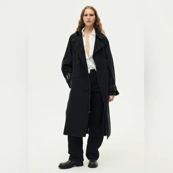 Zara ZW Collection Denim Trench Coat S - Picture 1 of 9